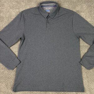 Twillory Performance Long Sleeve Polo Shirt Men's Large Gray Athleisure Golf